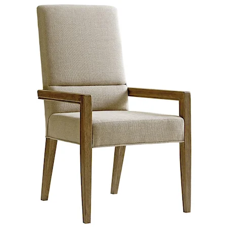 Metro Dining Arm Chair in Dove Gray Fabric